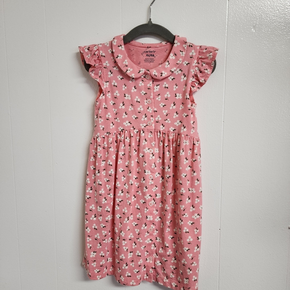 carter's, Girls Dress, 4t/4A, Pink w/white flower